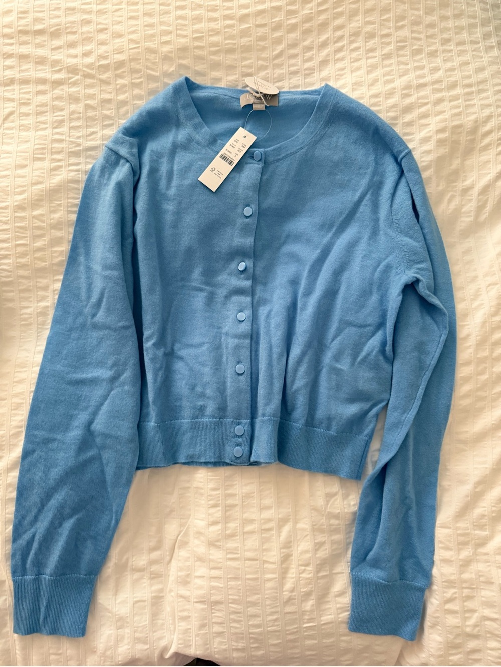 Light Blue Women's Button-Up cashmere Cardigan Sweater